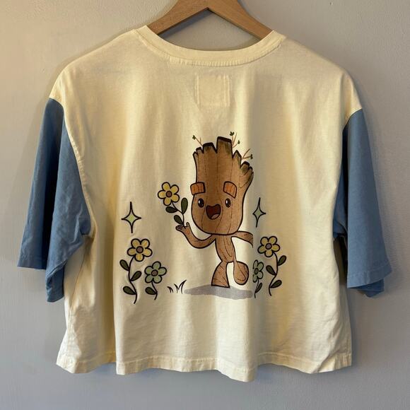 Women's Crop Disney Guardians of the Galaxy Groot Short Sleeved Shirt Size XL - Picture 5 of 7